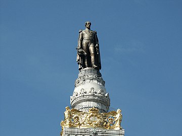 Statue of King Leopold I, by Guillaume Geefs, at the top of the column