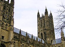 The central crossing tower of Canterbury Cathedral.