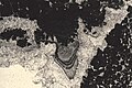 Stalactitic cement from a sample in the supratidal zone in vadose environment (air within the sediment), top of regressive cycle, middle Lias, High Atlas. Thin section, L = 0,5mm.