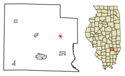 Location of Sailor Springs in Clay County, Illinois.