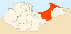 Map of Algiers Province highlighting Dar El Beïda District