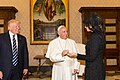 President Donald Trump and First Lady Melania Trump with Pope Francis, May 24, 2017