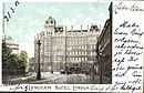 The old Langham Hotel in a picture-postcard ca. 1903. Here, in 1955 in the BBC freelancers' room, Naipaul wrote the first story of Miguel Street.