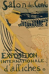 1895 poster by Henri de Toulouse-Lautrec, La Passagere du 54, used for the 1896 Salon exhibition of international posters.