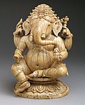 Ganesha; c. 14th-15th century; ivory; height: 18.4 cm; Metropolitan Museum of Art[85]