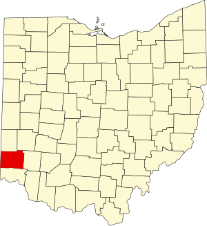 Map of Ohio highlighting Butler County