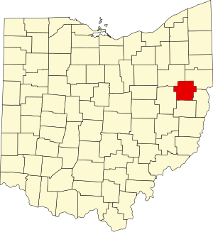 Map of Ohio highlighting Carroll County