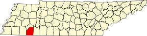 Map of Tennessee highlighting McNairy County