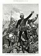 Melton Prior - Illustrated London News - The Transvaal War - General Sir George Colley at the Battle of Majuba Mountain Just Before He Was Killed