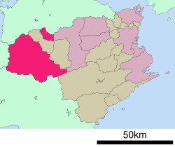 Location of Miyoshi in Tokushima Prefecture