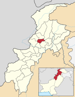 Karte von Pakistan, Position von Distrikt Malakand hervorgehoben