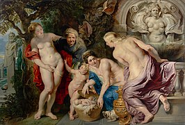 The Discovery of the Child Erichthonius by Peter Paul Rubens (circa 1615)