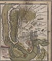 Map of Petrovaradin showcasing pontoon bridges prior to the Hagen Bridge, 5 August 1716