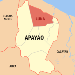 Map of Apayao with Luna highlighted