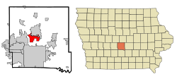 Location of Saylorville, Iowa