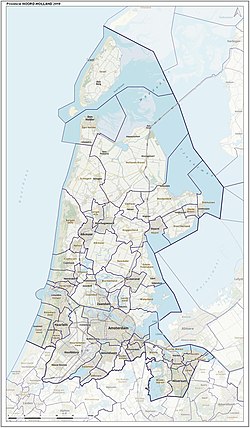 Topography map of North Holland