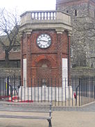 The clocktower in the town of Rainham, London: