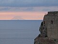 Stromboli visible from Scilla at dusk