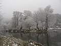 Struma near the city of Blagoevgrad in winter