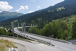 Sunnibergbrücke in der Umfahrung Klosters, Schweiz
