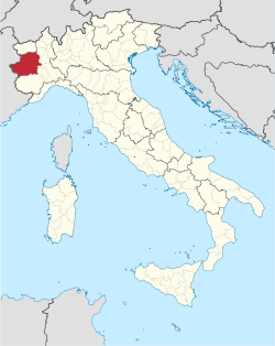 Location of the province of Turin within Italy