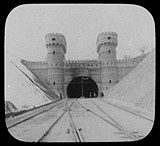 Tunnel at Kojack Pass - western end, 1895