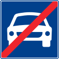 End of road for motor vehicles