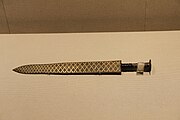 Bronze Yue sword with criss cross pattern