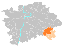 Location of Prague 22 in Prague