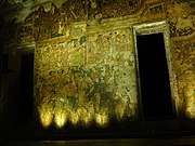 Cave 2, showing the extensive paint loss of many areas. It was never finished by its artists, and shows Vidhura Jataka.[98]