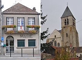 The town hall and church in Briarres-sur-Essonne