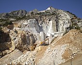 Steinbruch bei Carrara in den apuanischen Bergen im Bacino di Fantiscritti