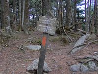 Sign marking the summit of Cattail Peak