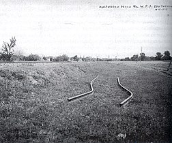 A railway track severely deformed by the earthquake.