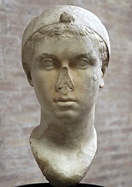 Another bust of Cleopatra, with the nose damaged
