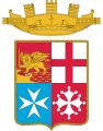 A naval crown in the coat of arms of the Italian Navy