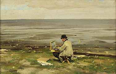 Self-portrait, by the Baltic Sea (ca. 1900)
