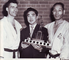 Bernard Gauthier, Masao Takahashi, and Shigetaka Sasaki at the CFJ National Championship in 1952
