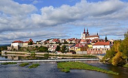 Panorama of the town with the Ohře River