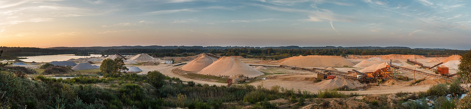 Panorama of a gravel pit near Ans, Denmark