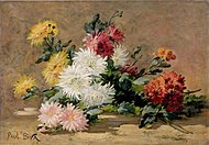 Fleurs, oil on canvas, 38.5 x 55 cm