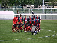 L'équipe réserve du PSG lors de la saison 2007-2008 de CFA avant d'affronter l'Aviron Bayonnais.