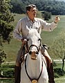 Reagan riding his Arabian horse "El Alamein", 1986
