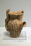 Pot, probably a stand for rhytons, with snake, Knossos, 1700-1600 BC, AMH