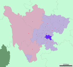 Location of Neijiang in Sichuan