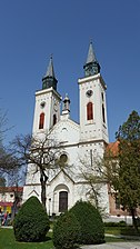 Catholic Church of St. Stephan (1904) and Carmelite Convent (1905) by Gyula Pártos in Sombor