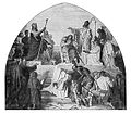 Ein zerstörtes Fresko aus dem 19. Jahrhundert zeigte die Taufe des Widukind. Im Vordergrund eine Fahne mit schwarzem Ross auf weißem Grund