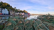 Lobster pots on the harbour wall at Tobermory