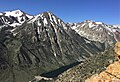 Mount Warren in upper left corner. Gilcrest Peak centered. Mount Scowden and Tioga Crest to the right. Lundy Lake below.