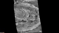 Spallanzani Crater with layers, as seen by CTX camera (on Mars Reconnaissance Orbiter).